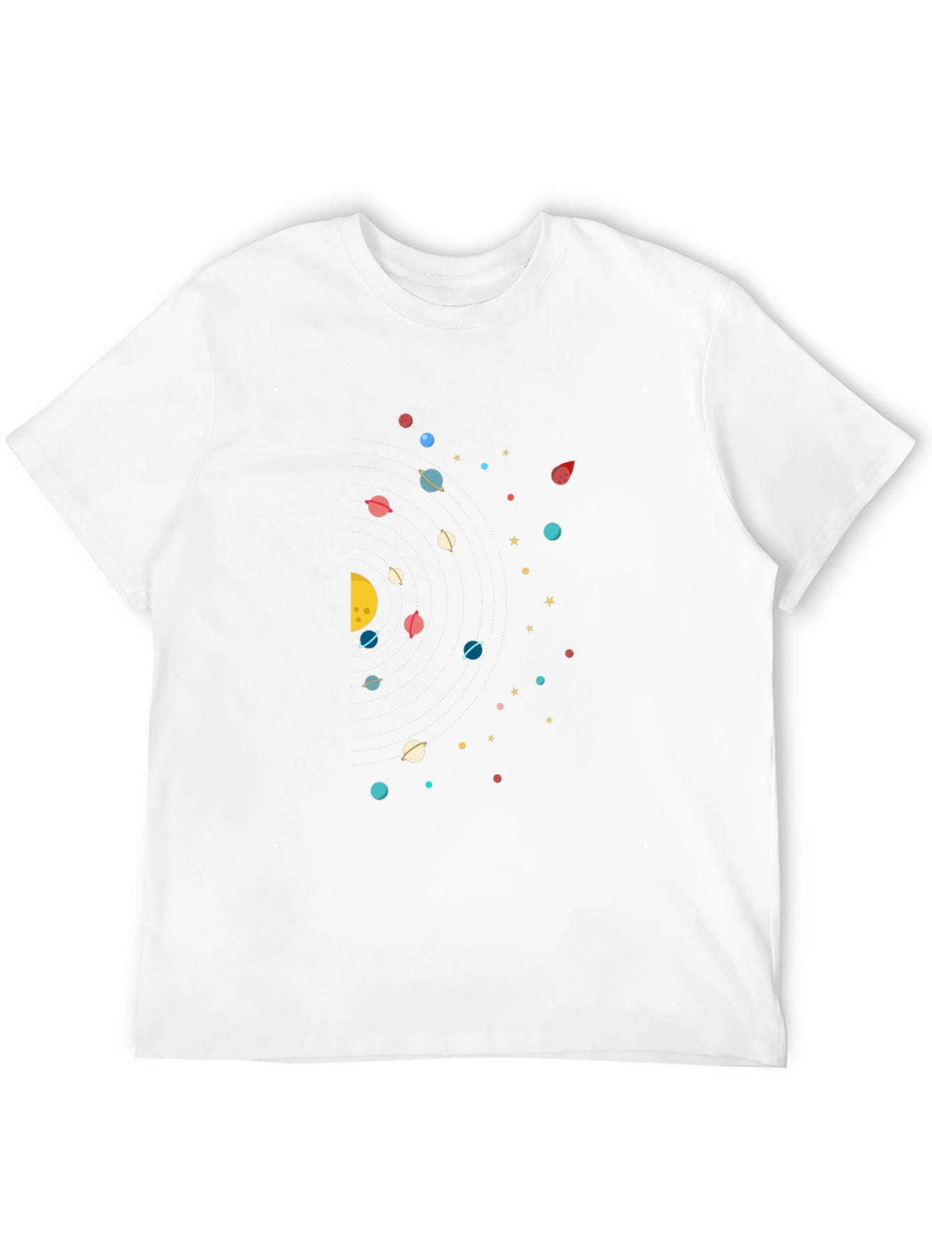 Cosmic Planet Graphic Tee - Black Cotton Blend