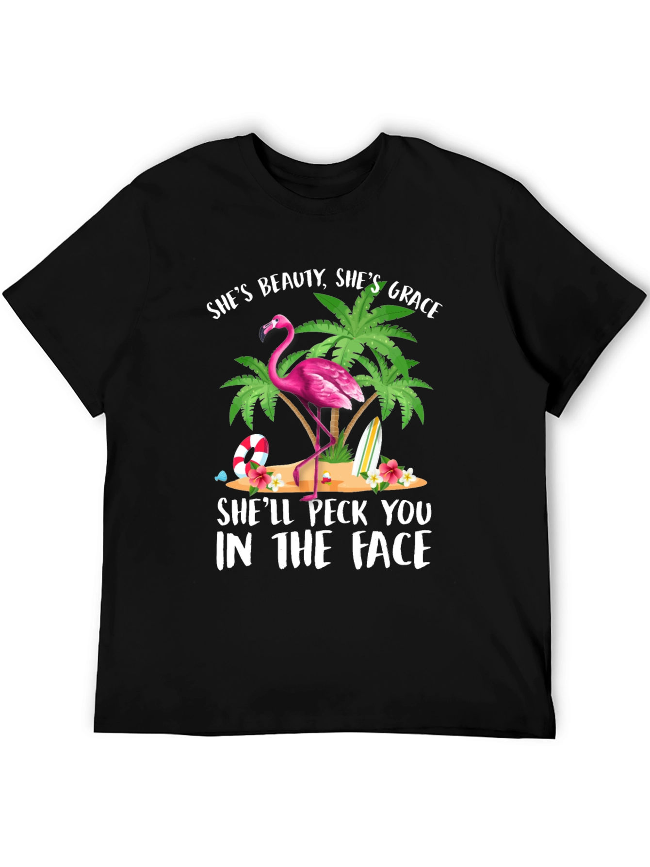 Flamingo Graphic T-Shirt - Beauty Grace Peck!