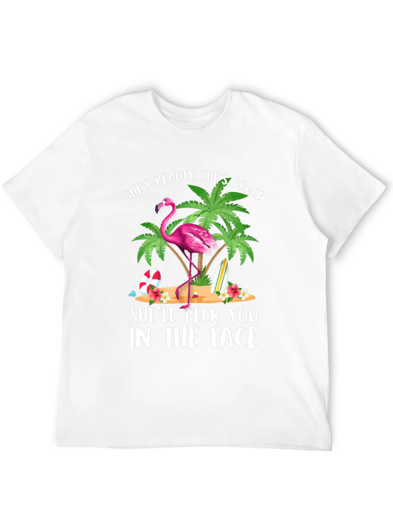 Flamingo Graphic T-Shirt - Beauty Grace Peck!