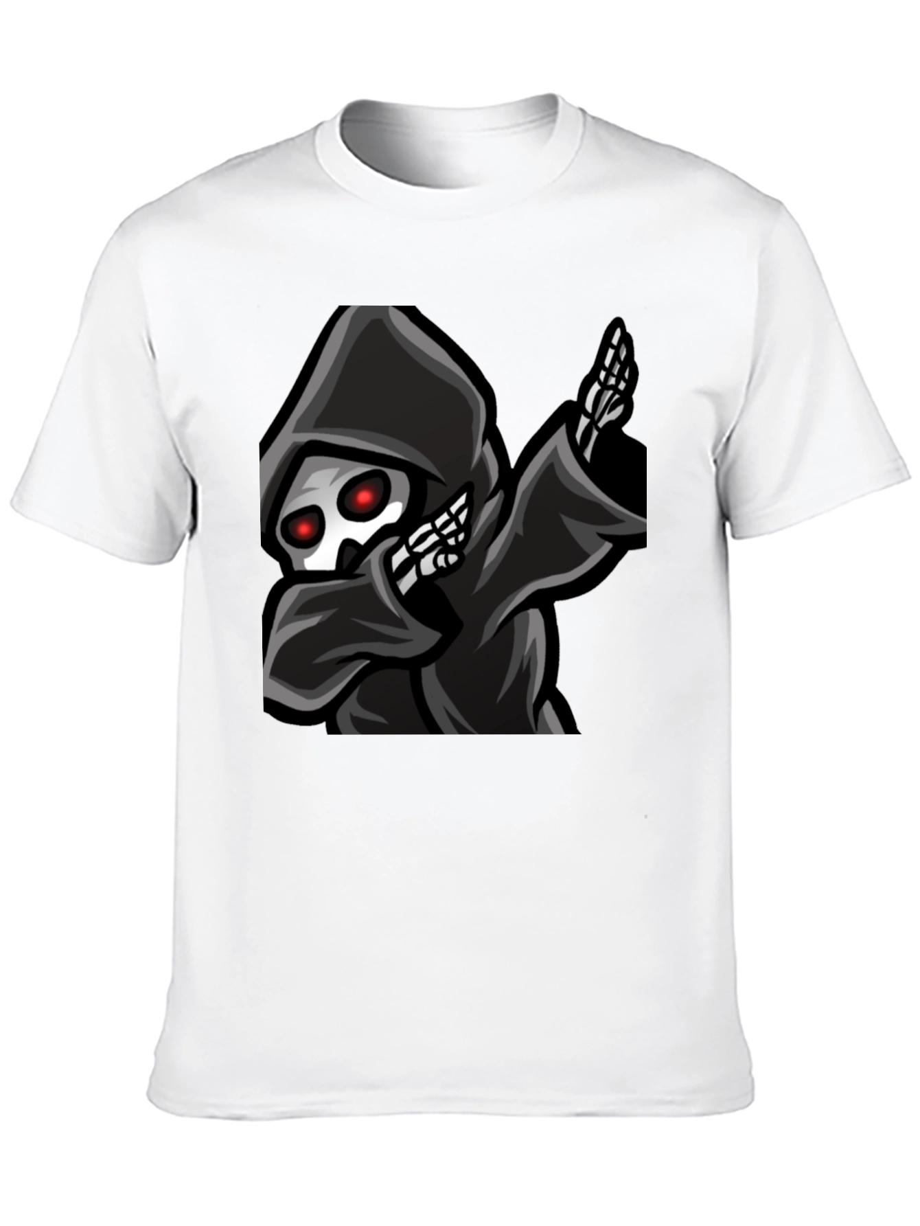 Grim Reaper Dabbing Graphic Tee - Black Cotton T-Shirt