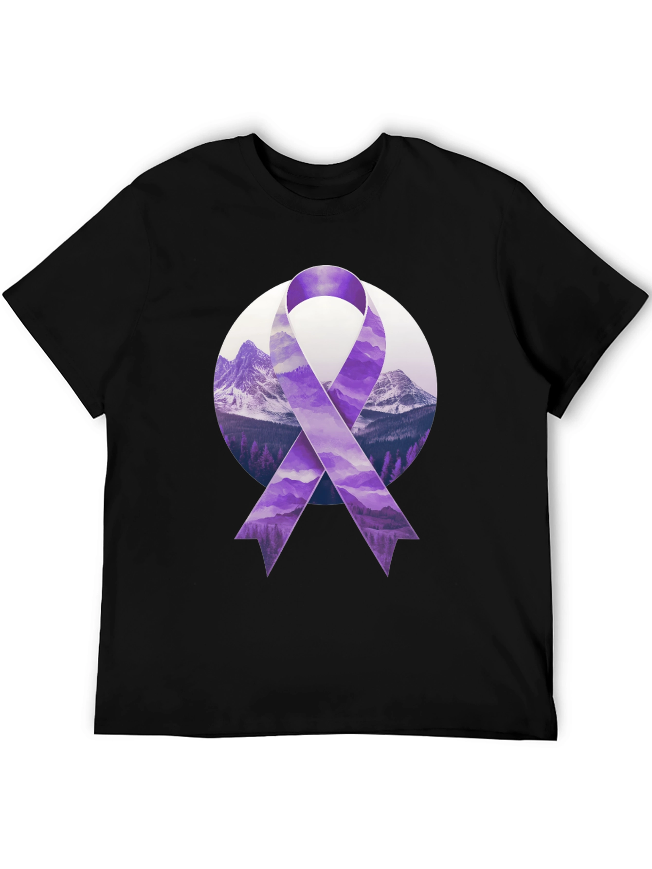 Purple Ribbon Mountain Graphic Tee