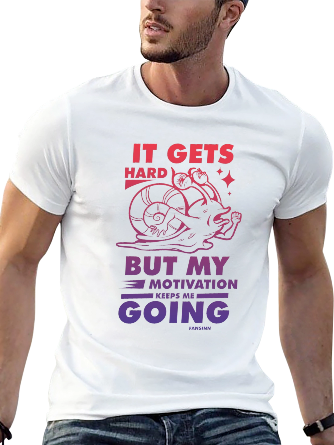Motivational Snail Graphic T-Shirt - It Gets Hard