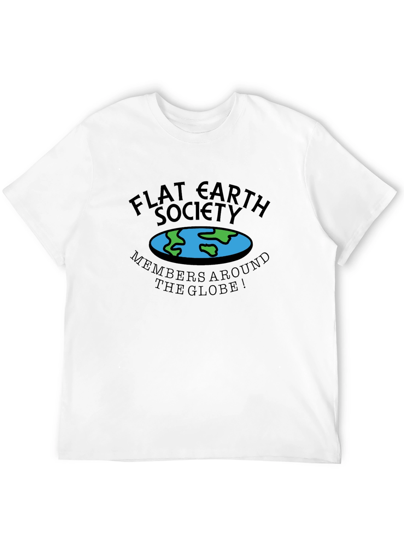 Flat Earth Society Mens Black T-Shirt
