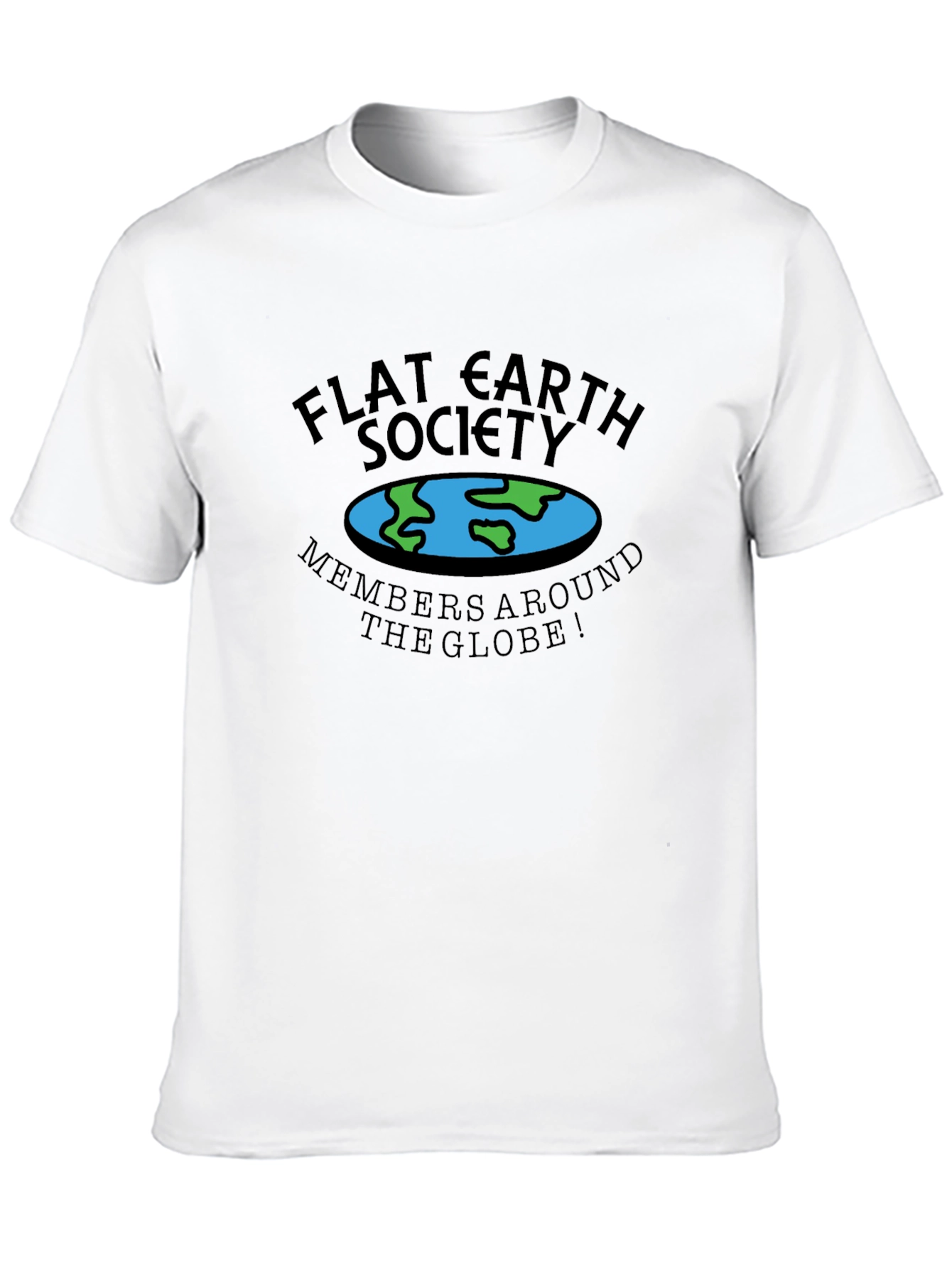 Flat Earth Society Mens Black T-Shirt
