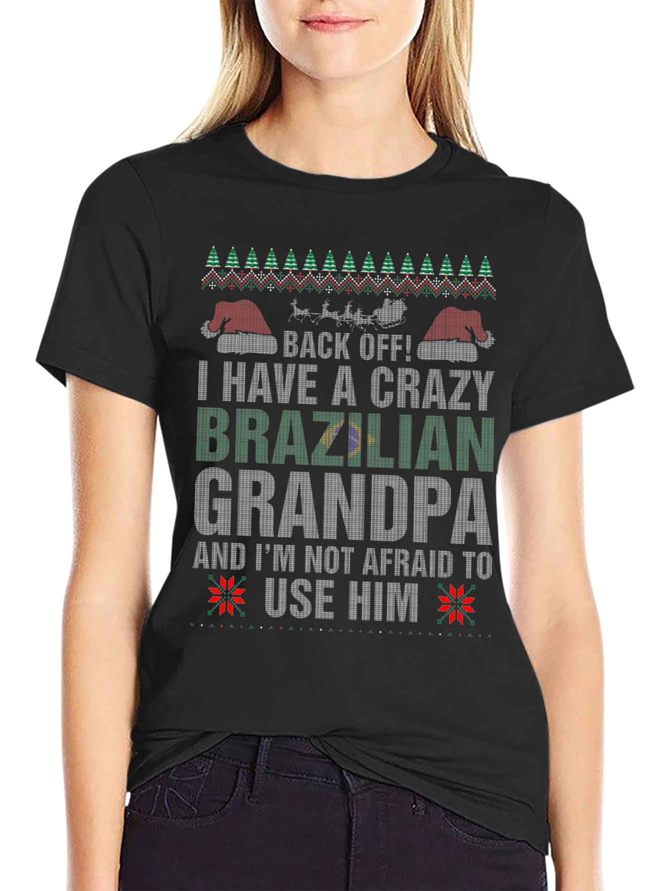 Crazy Brazilian Grandpa Christmas T-Shirt