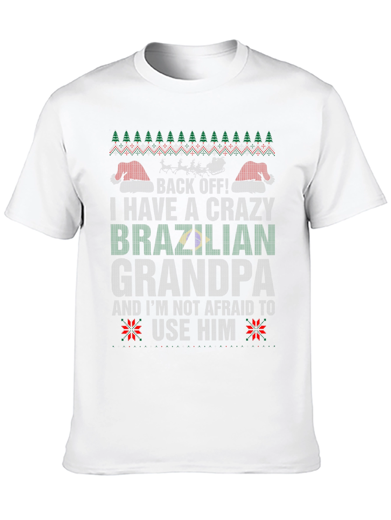 Crazy Brazilian Grandpa Christmas T-Shirt