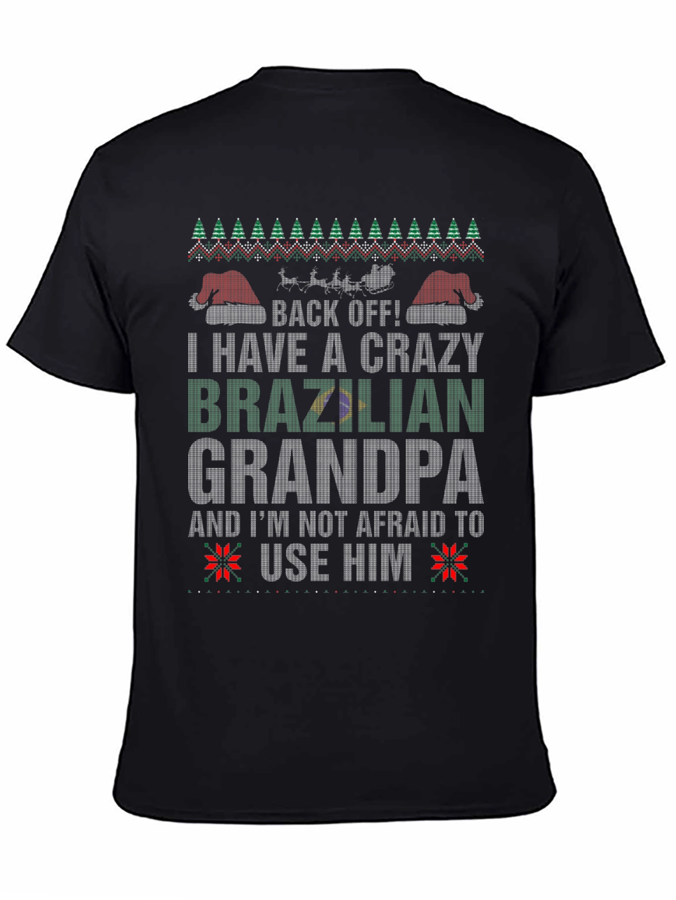 Crazy Brazilian Grandpa Christmas T-Shirt