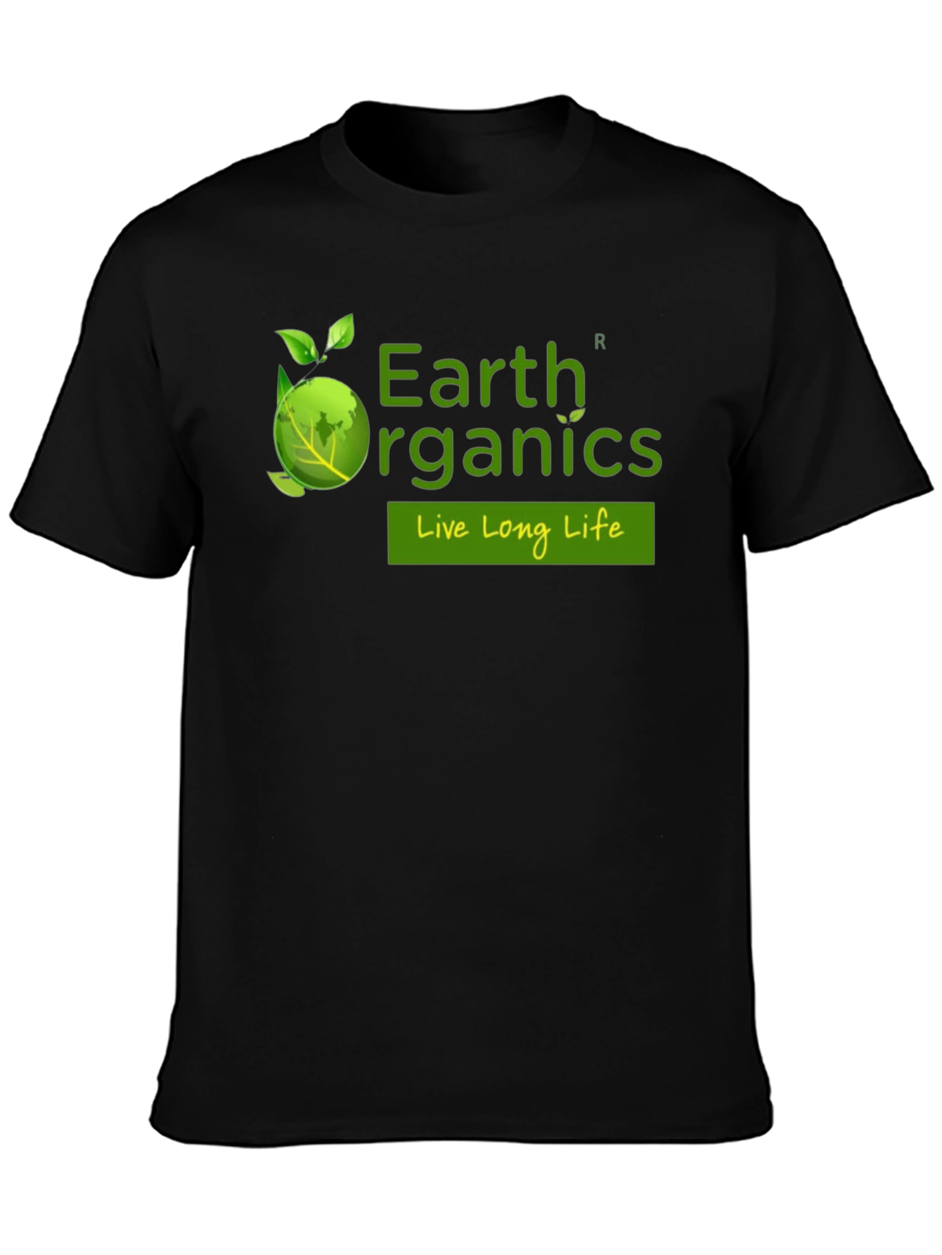 Earth Organics Black T-Shirt - Live Long Life