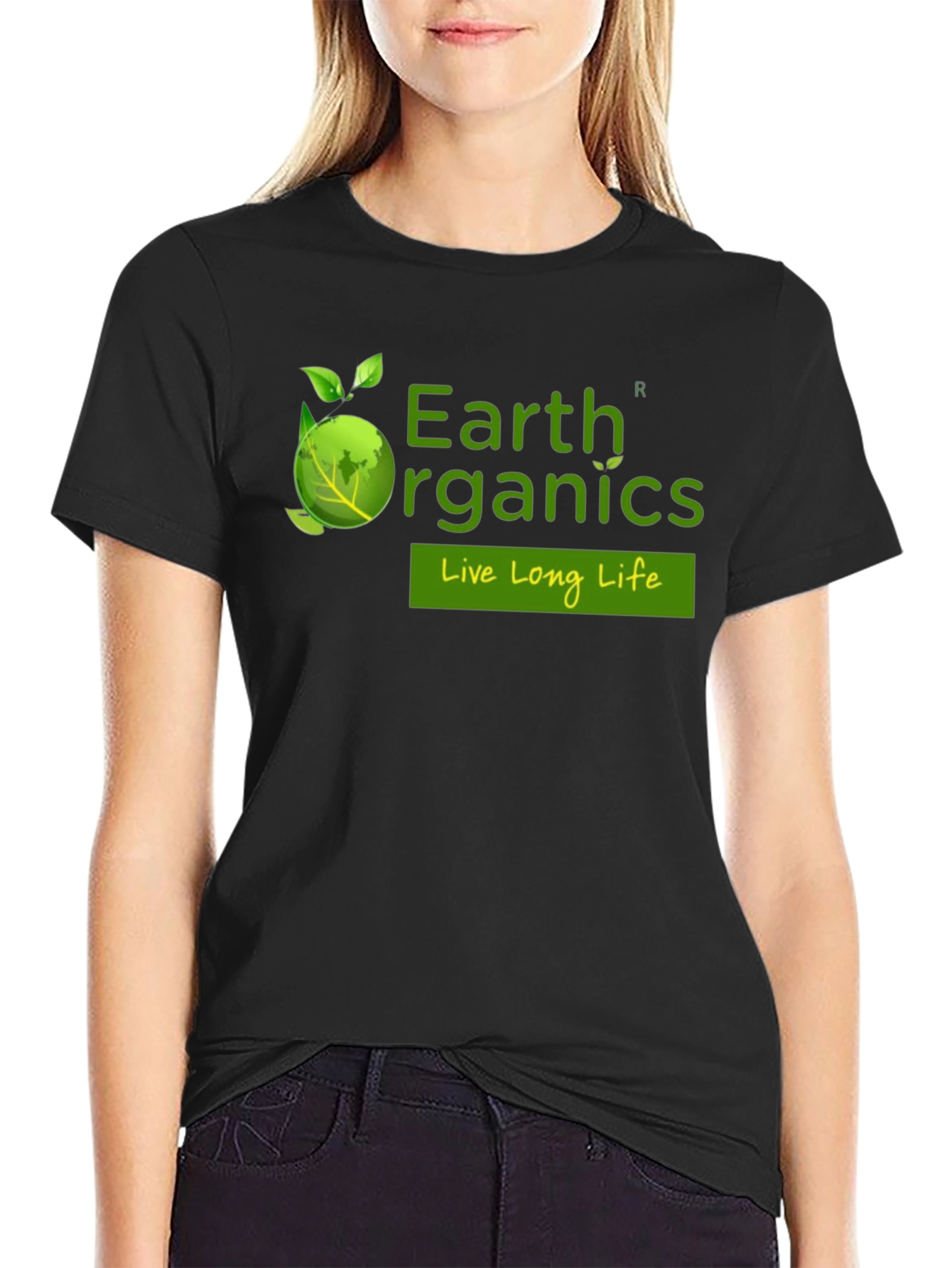 Earth Organics Black T-Shirt - Live Long Life