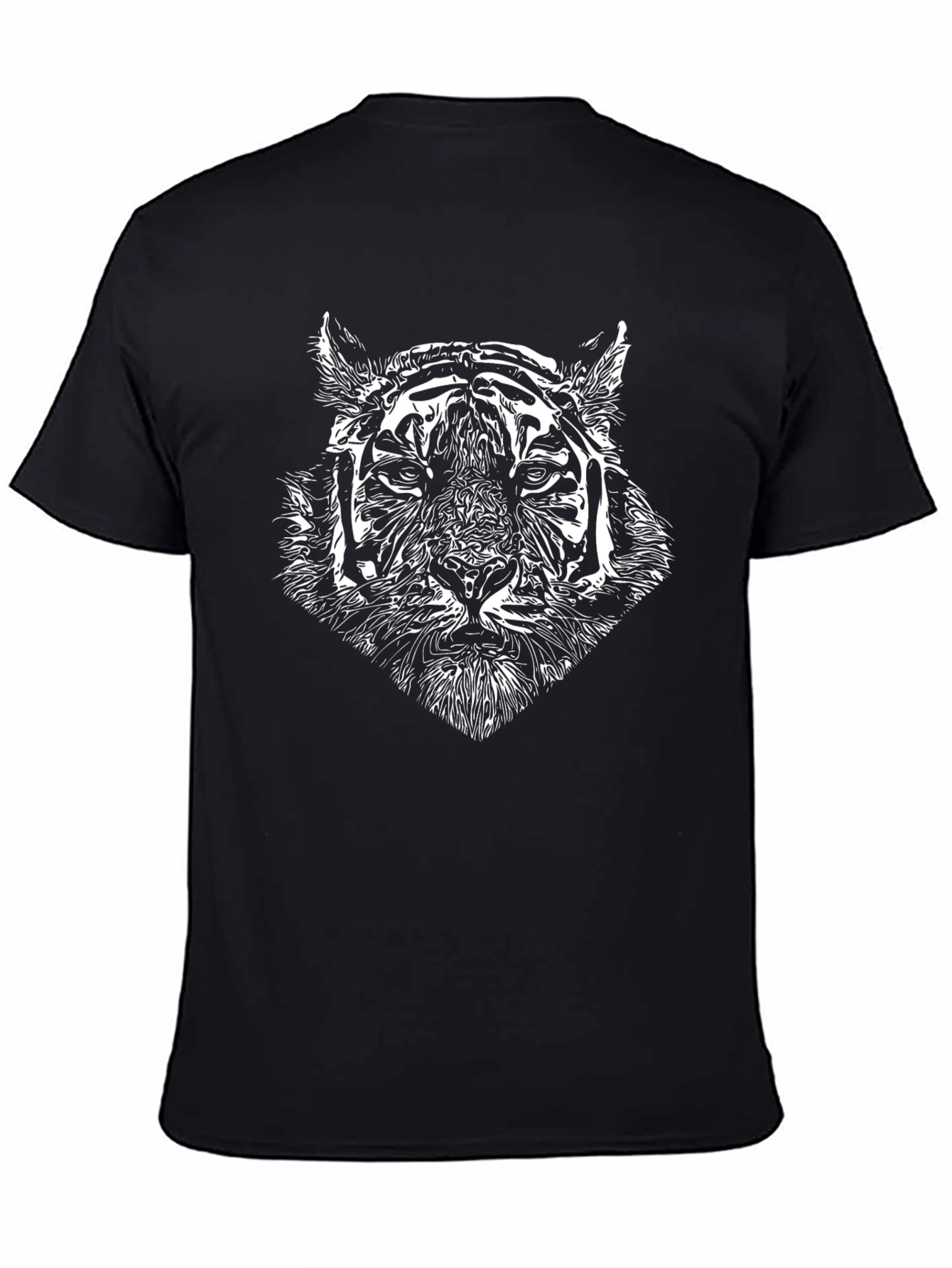 Tiger Graphic Tee - Black Cotton T-Shirt