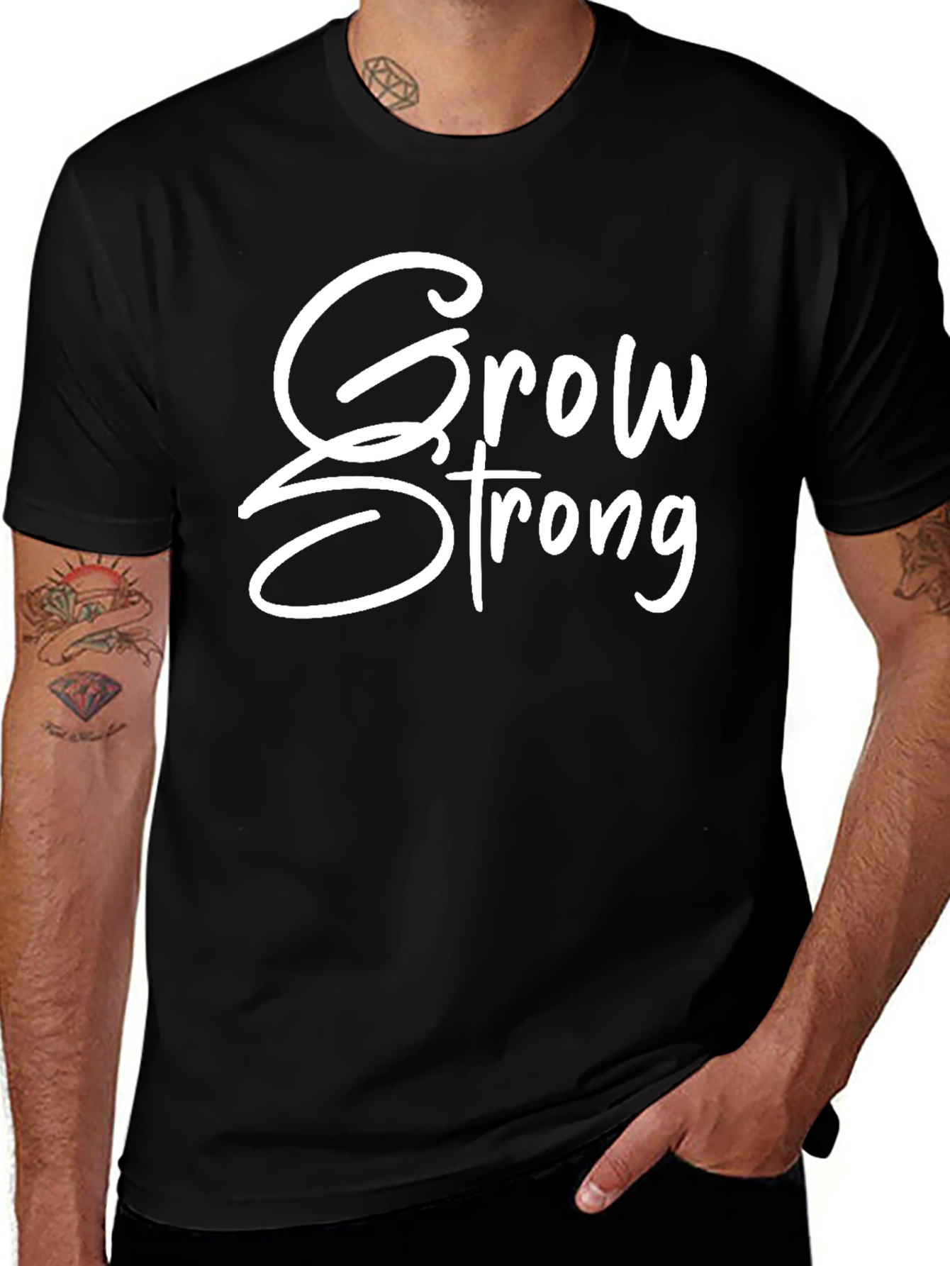 Grow Strong Graphic Tee - Black Unisex T-Shirt