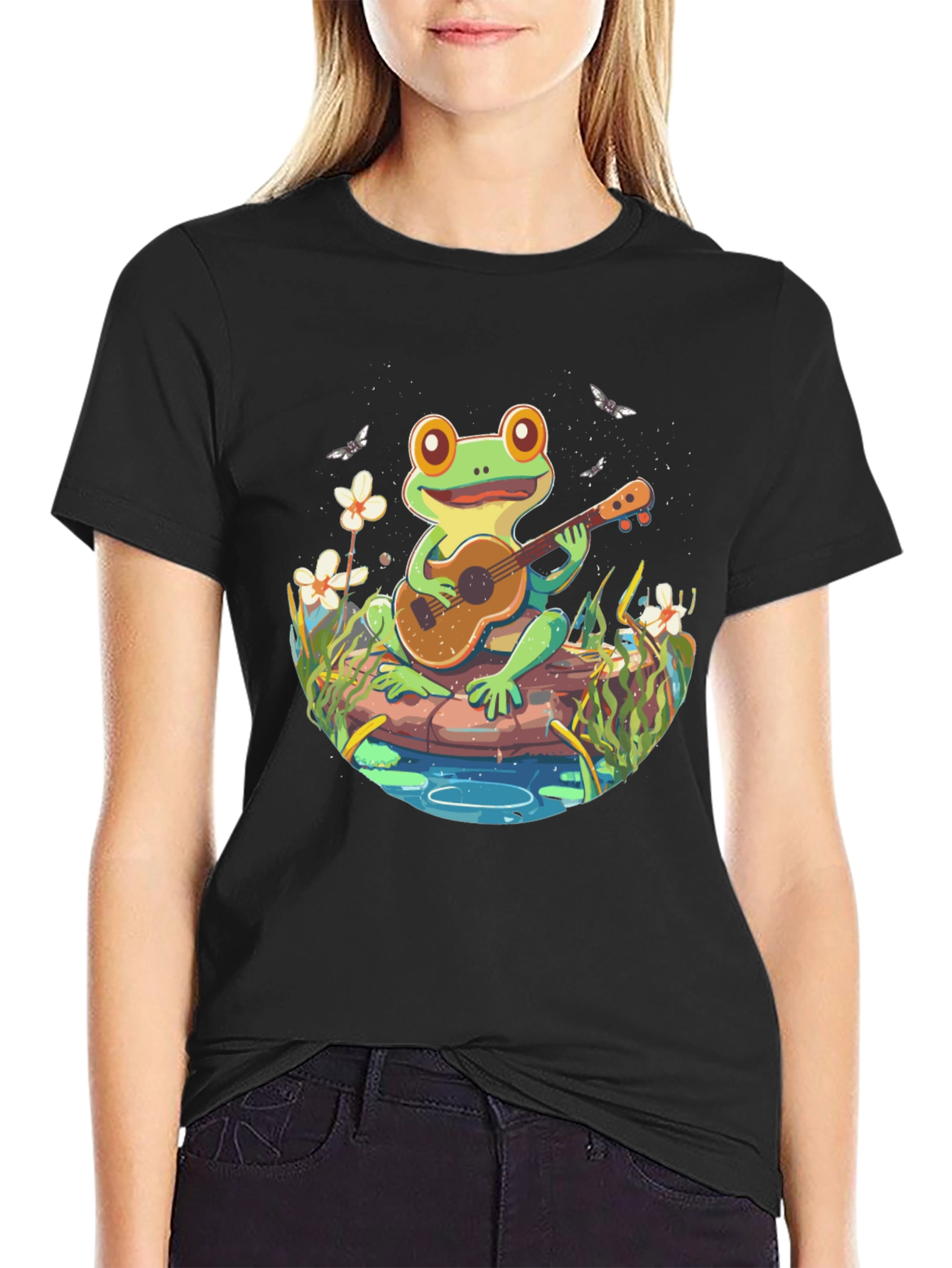 Frog Playing Guitar T-Shirt - Unique Graphic Tee