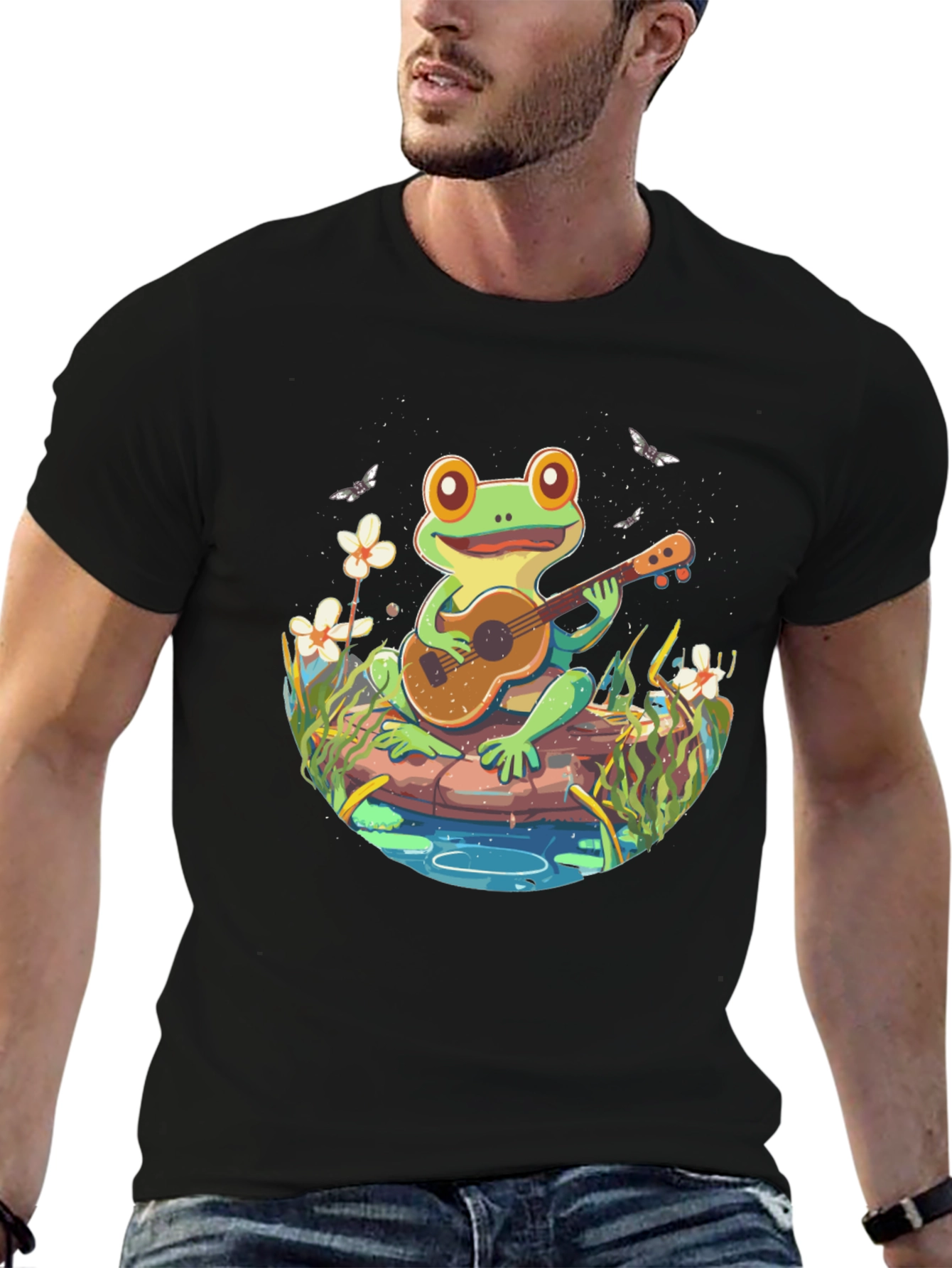 Frog Playing Guitar T-Shirt - Unique Graphic Tee