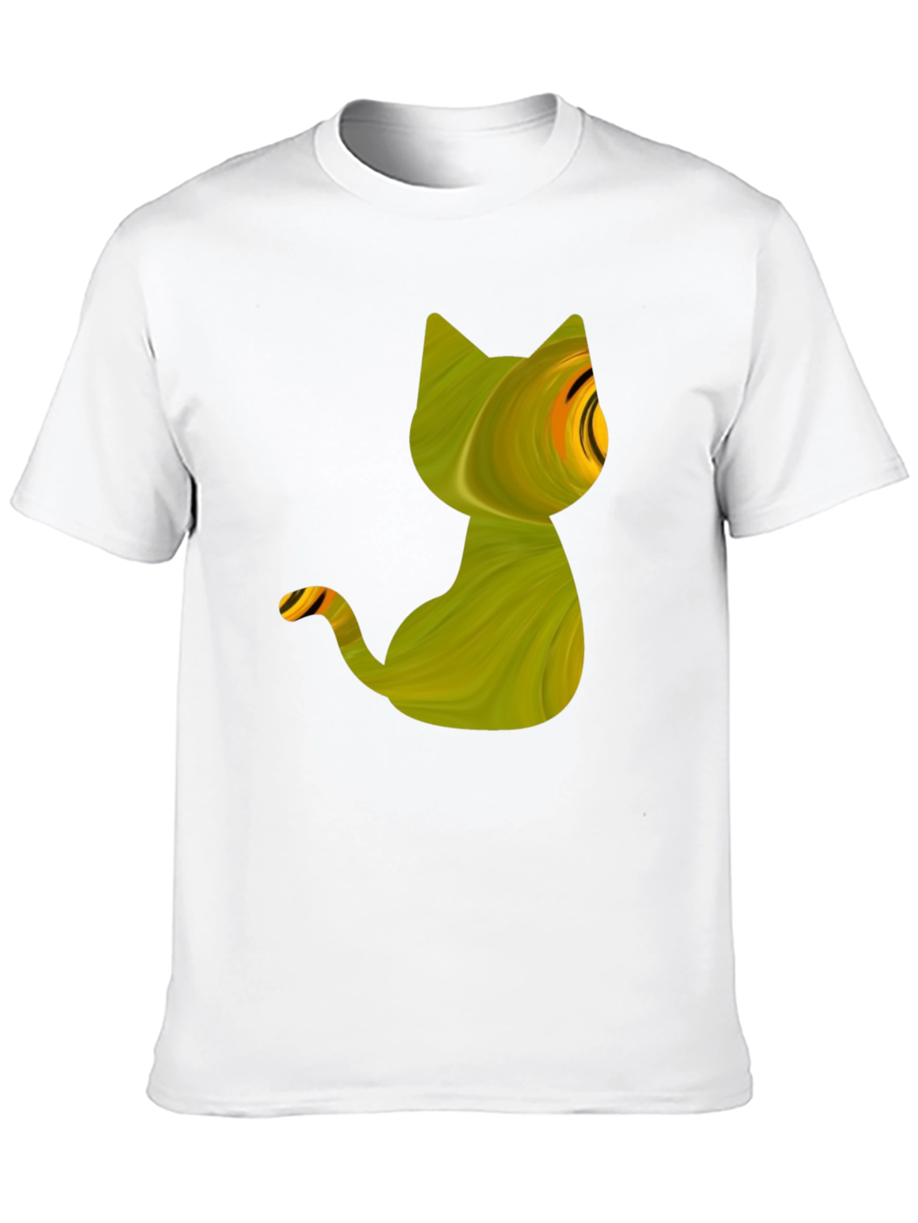 Abstract Cat Graphic Tee - Mens Black T-Shirt