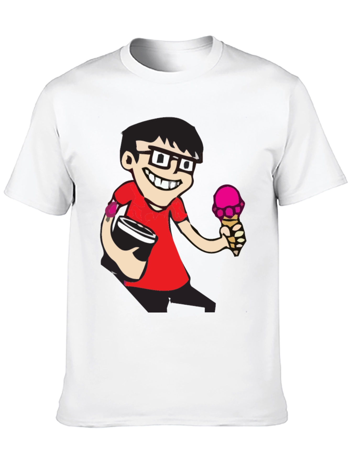 Cartoon Nerd Black T-Shirt