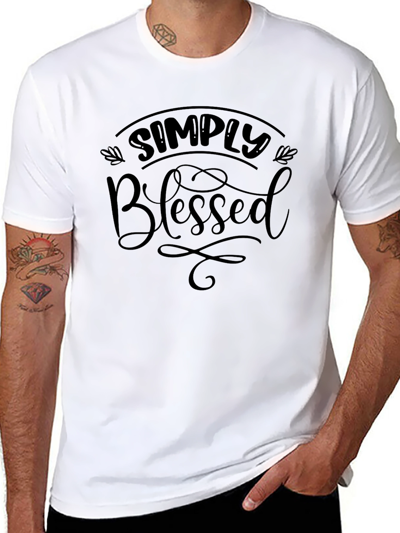 Simply Blessed Black Graphic Tee - Casual Comfort