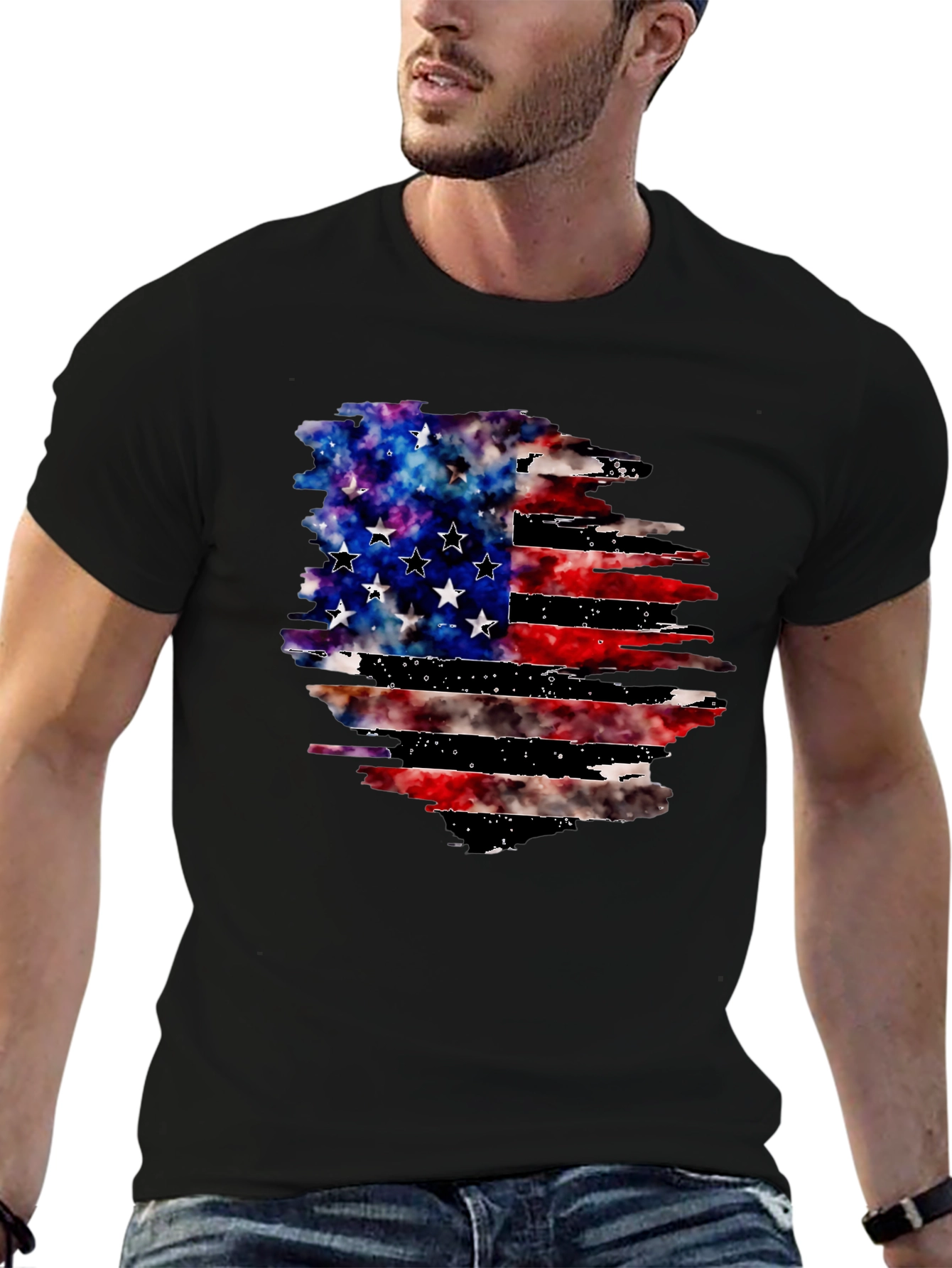 Distressed American Flag Graphic Tee