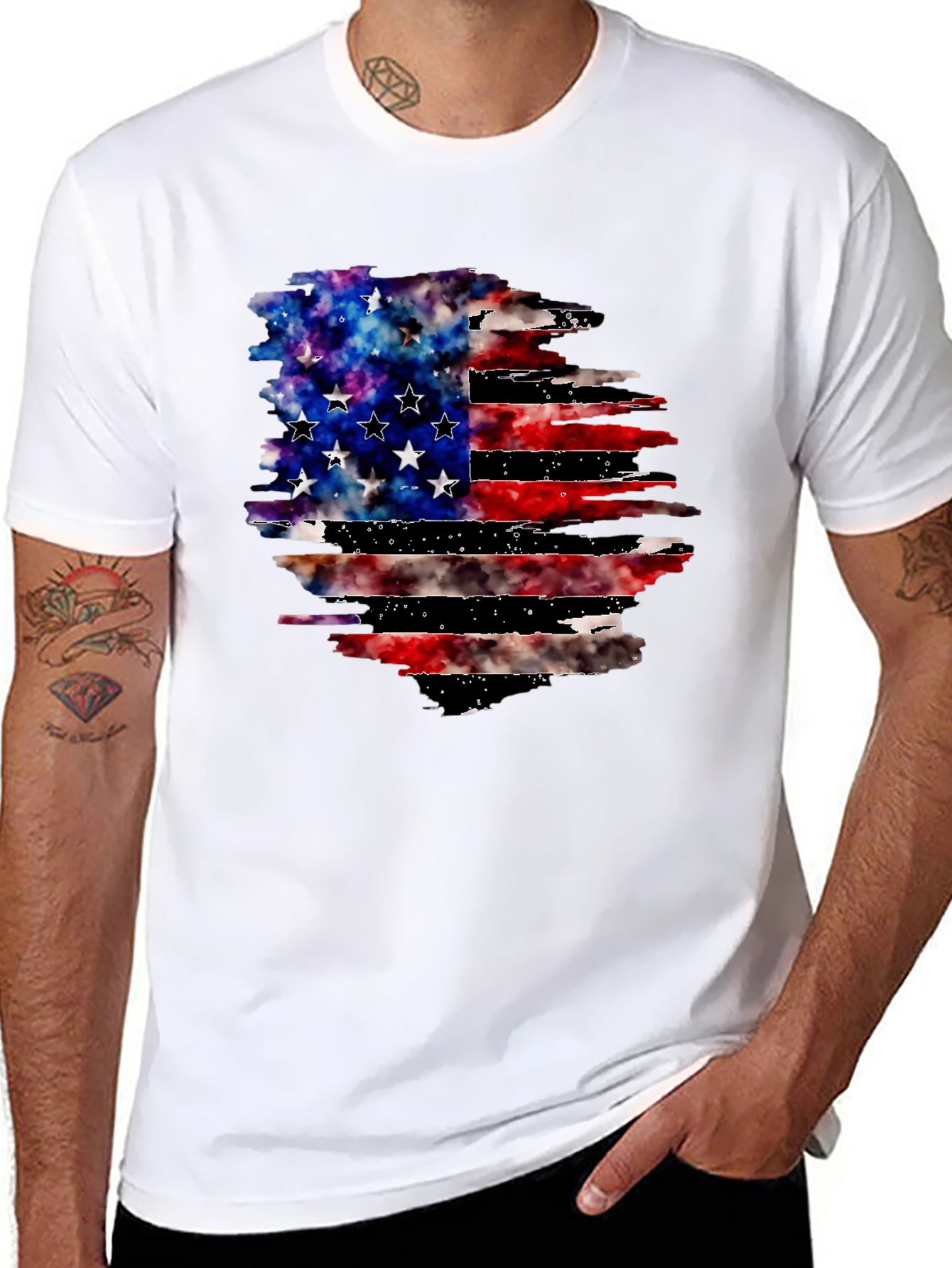 Distressed American Flag Graphic Tee
