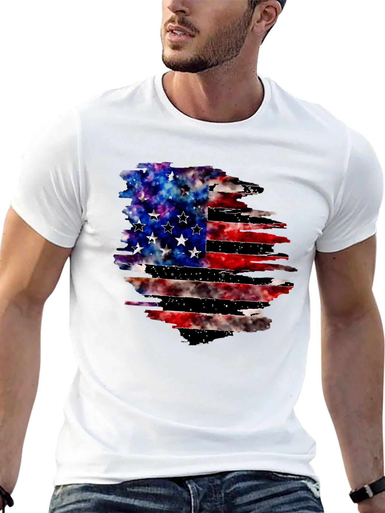 Distressed American Flag Graphic Tee