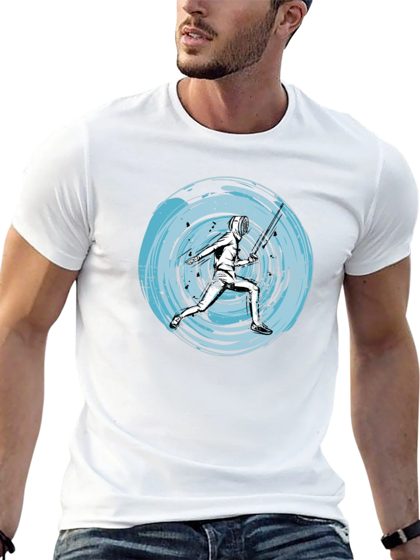 Fencer Graphic Tee - Unique Artistic Design