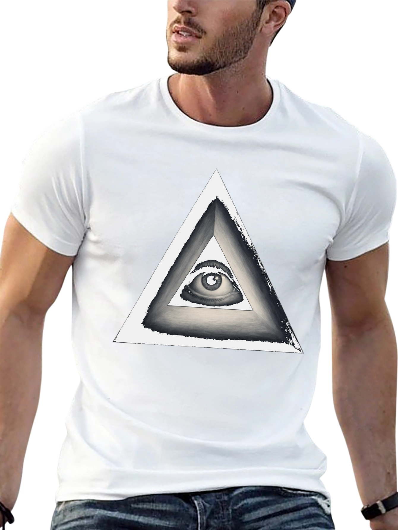 Illuminati Eye Triangle Graphic T-Shirt