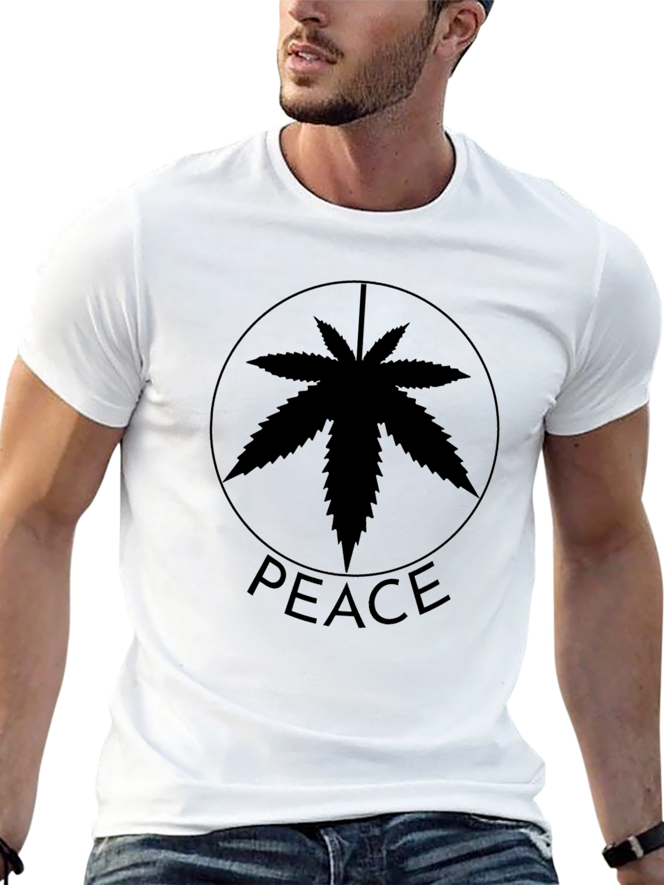 Peace Symbol Cannabis Leaf T-Shirt