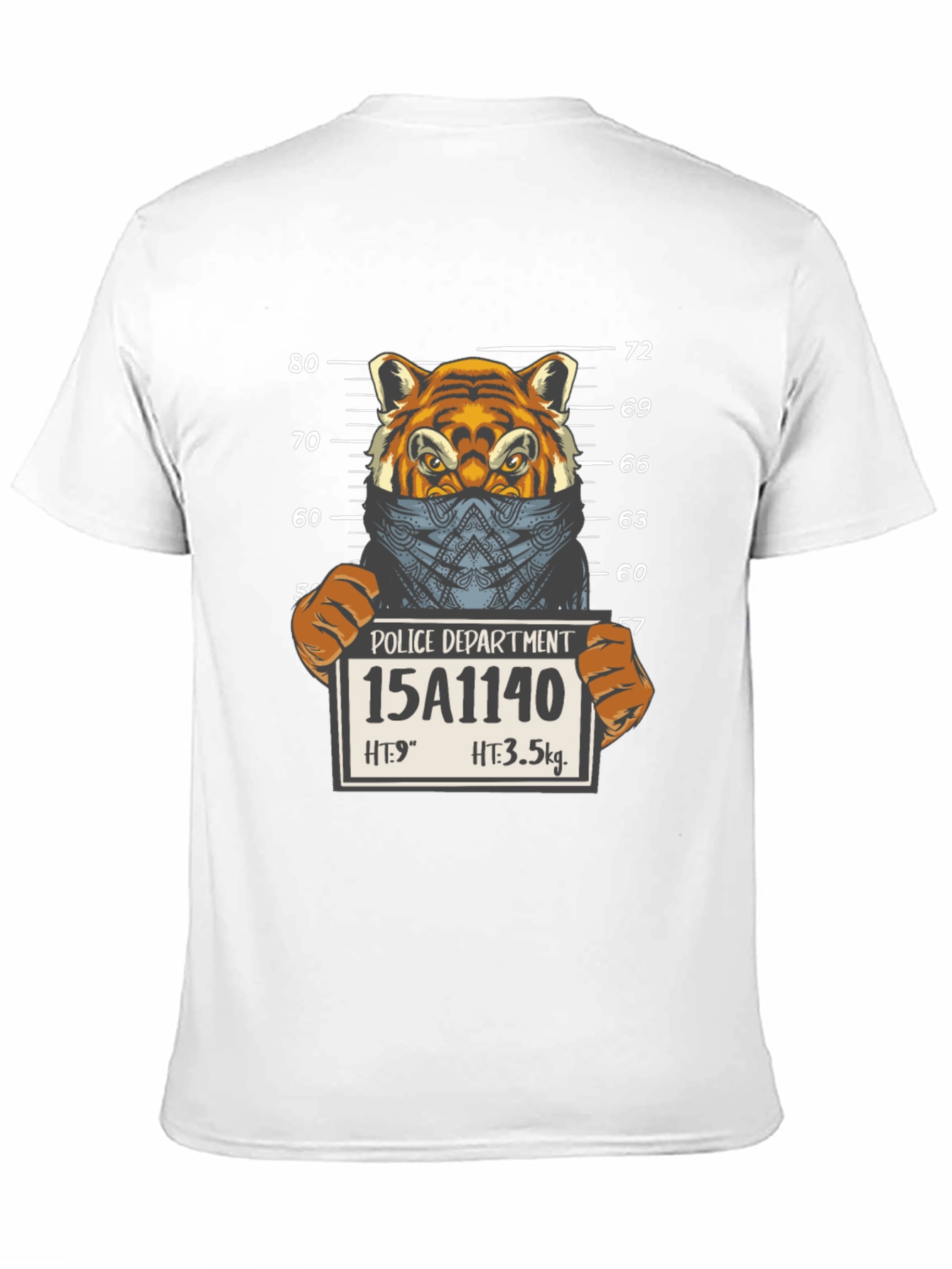 Tiger Mugshot Graphic Tee - Unisex Black T-Shirt