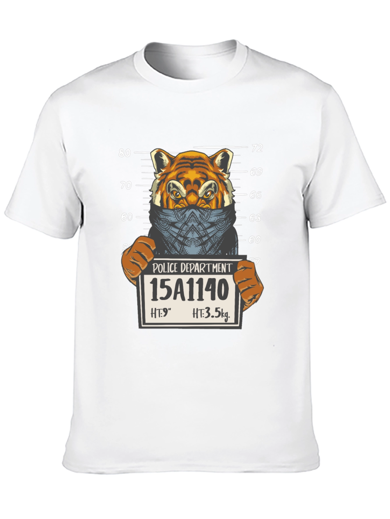 Tiger Mugshot Graphic Tee - Unisex Black T-Shirt