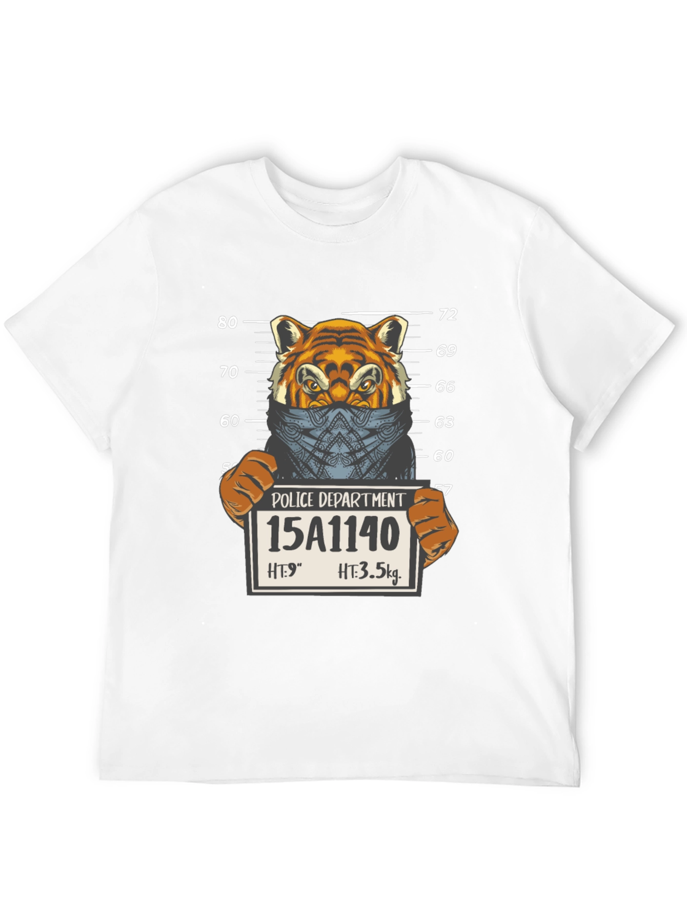 Tiger Mugshot Graphic Tee - Unisex Black T-Shirt