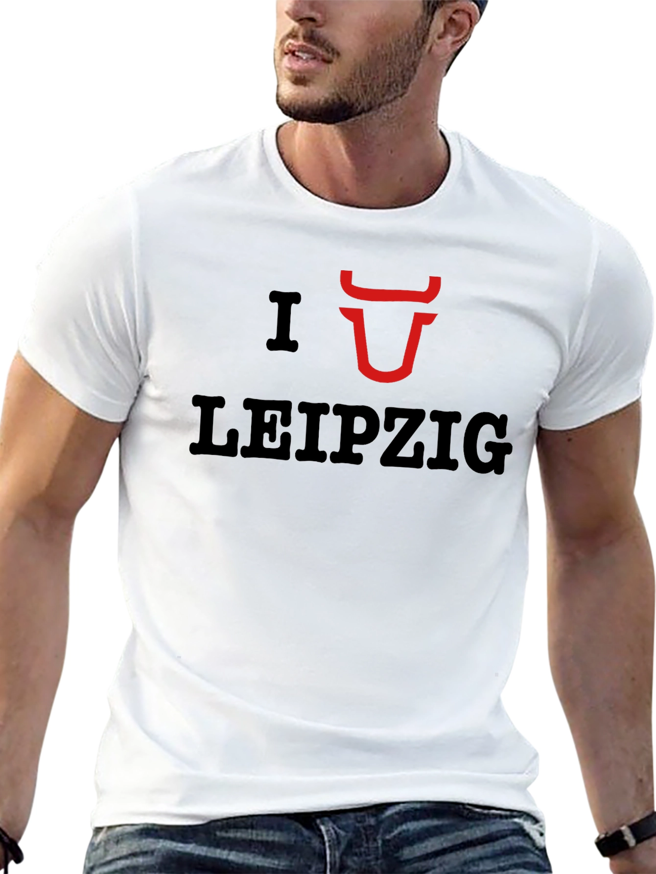 I Love Leipzig Bull Red Horns Graphic Tee
