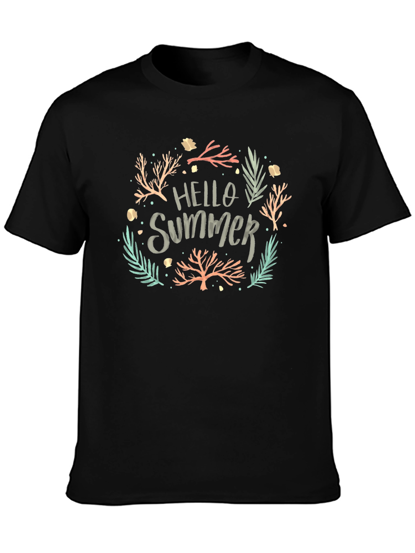 Hello Summer Tee - Black Graphic T-Shirt