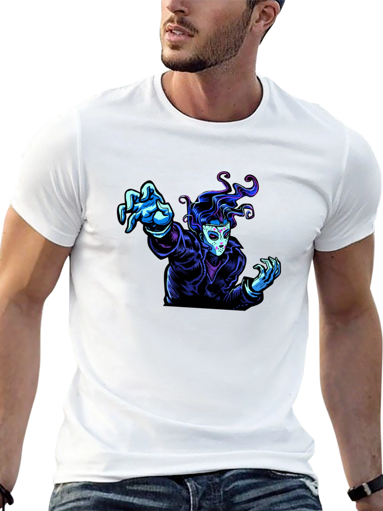 Graphic Tee - Masked Figure Design
