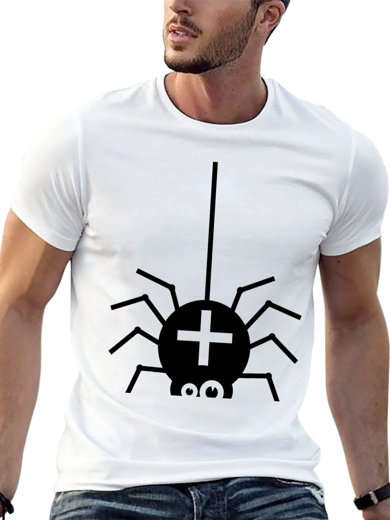 Funny Spider Graphic Tee - Black