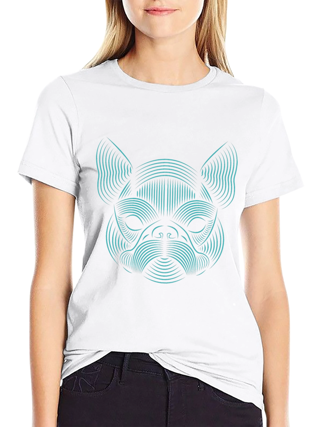 Abstract Dog Graphic Tee - Black Unisex T-Shirt