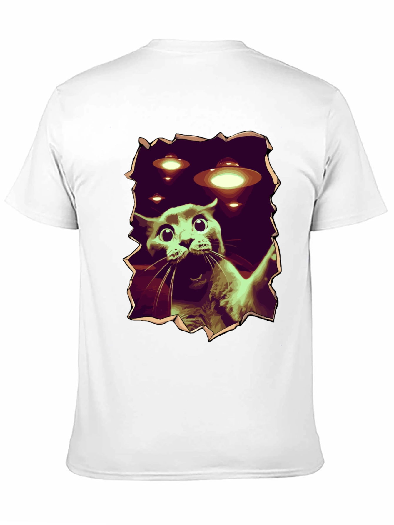 UFO Cat T-Shirt - Funny Alien Abduction Tee