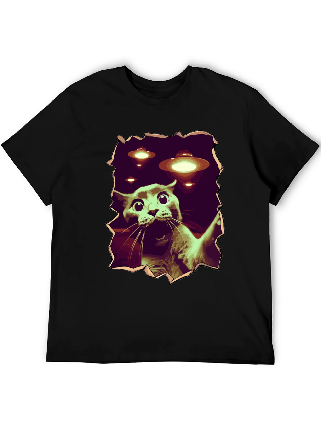 UFO Cat T-Shirt - Funny Alien Abduction Tee