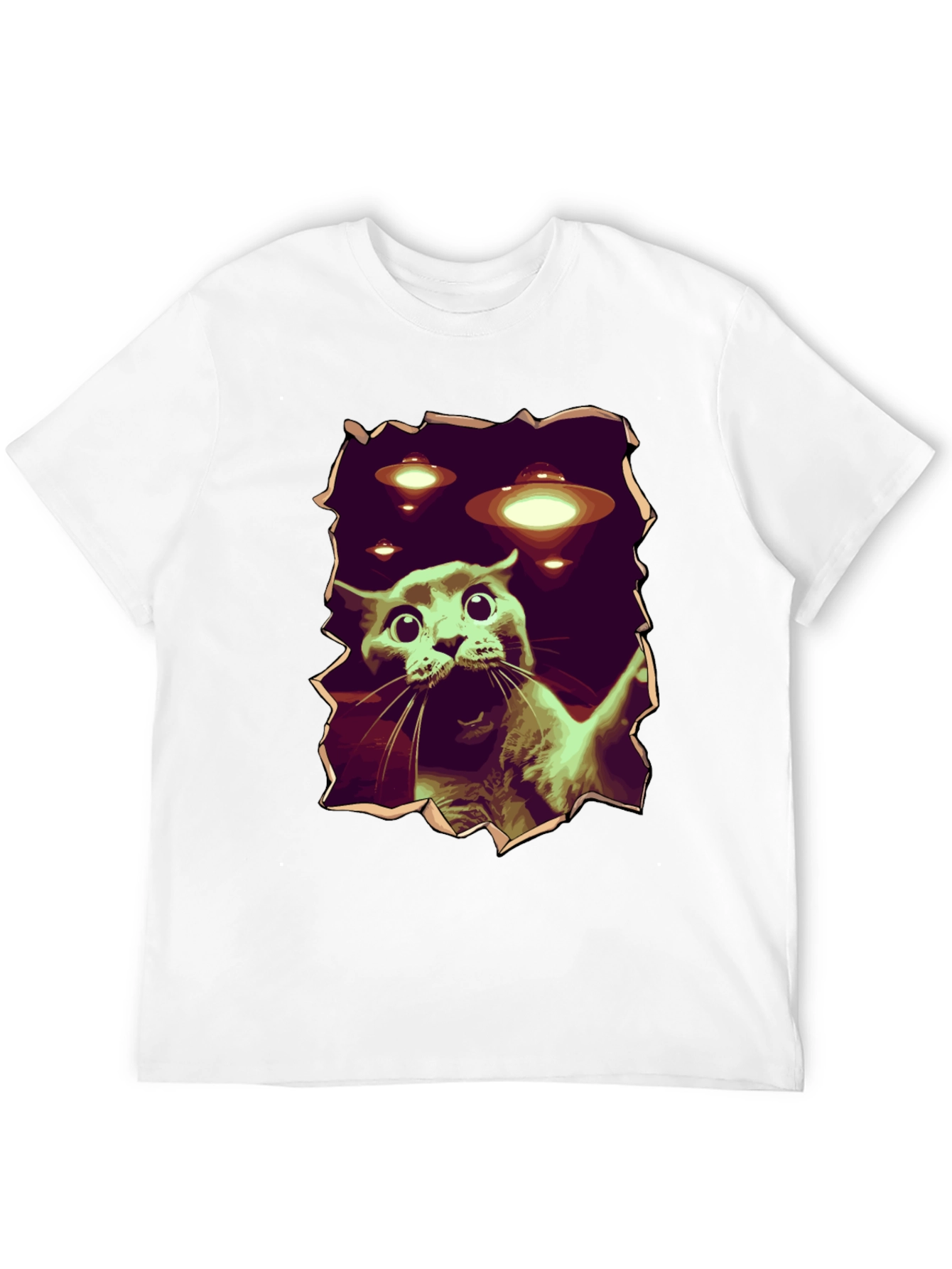 UFO Cat T-Shirt - Funny Alien Abduction Tee