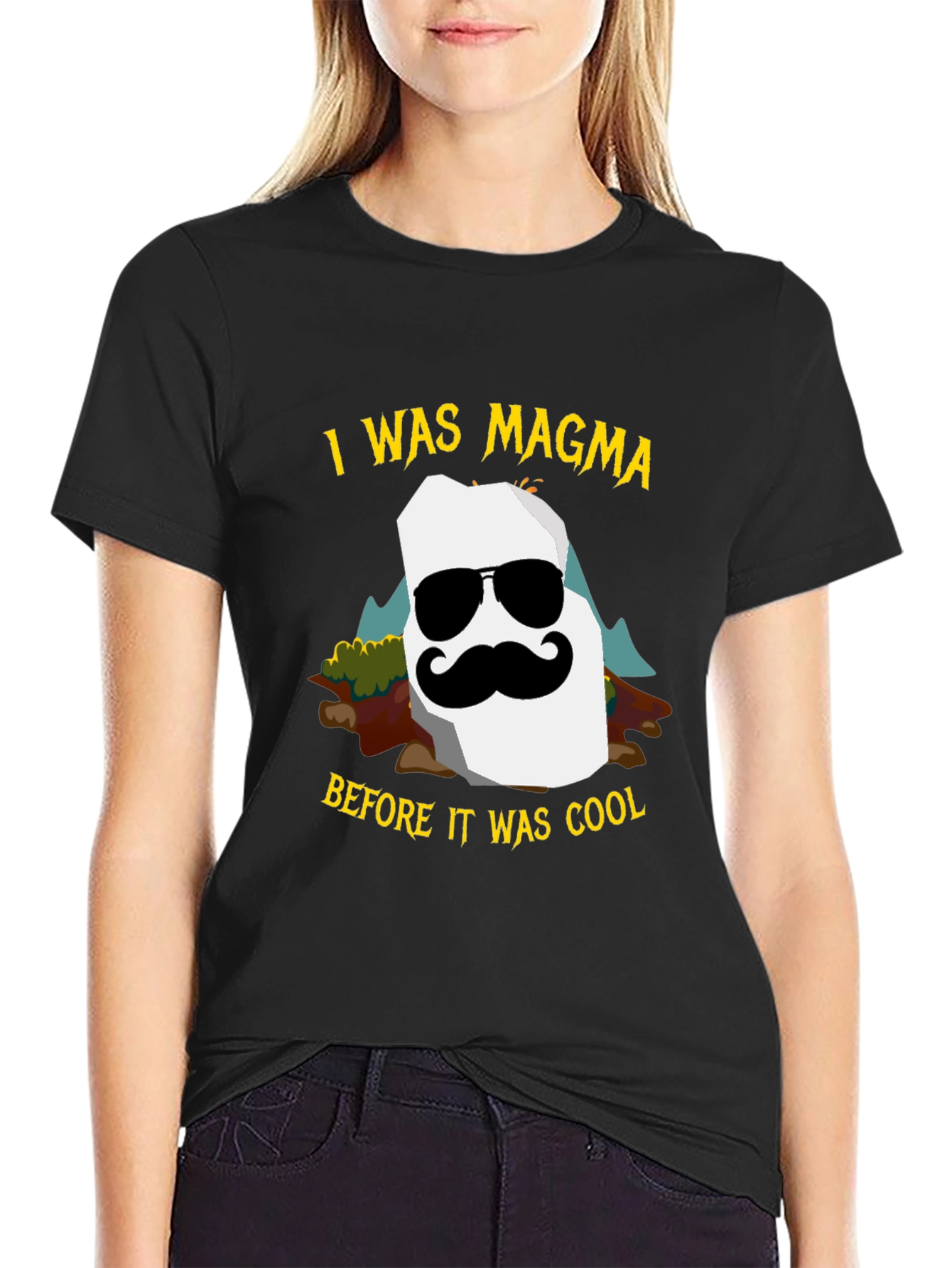 I Was Magma Cool Graphic Tee - Black