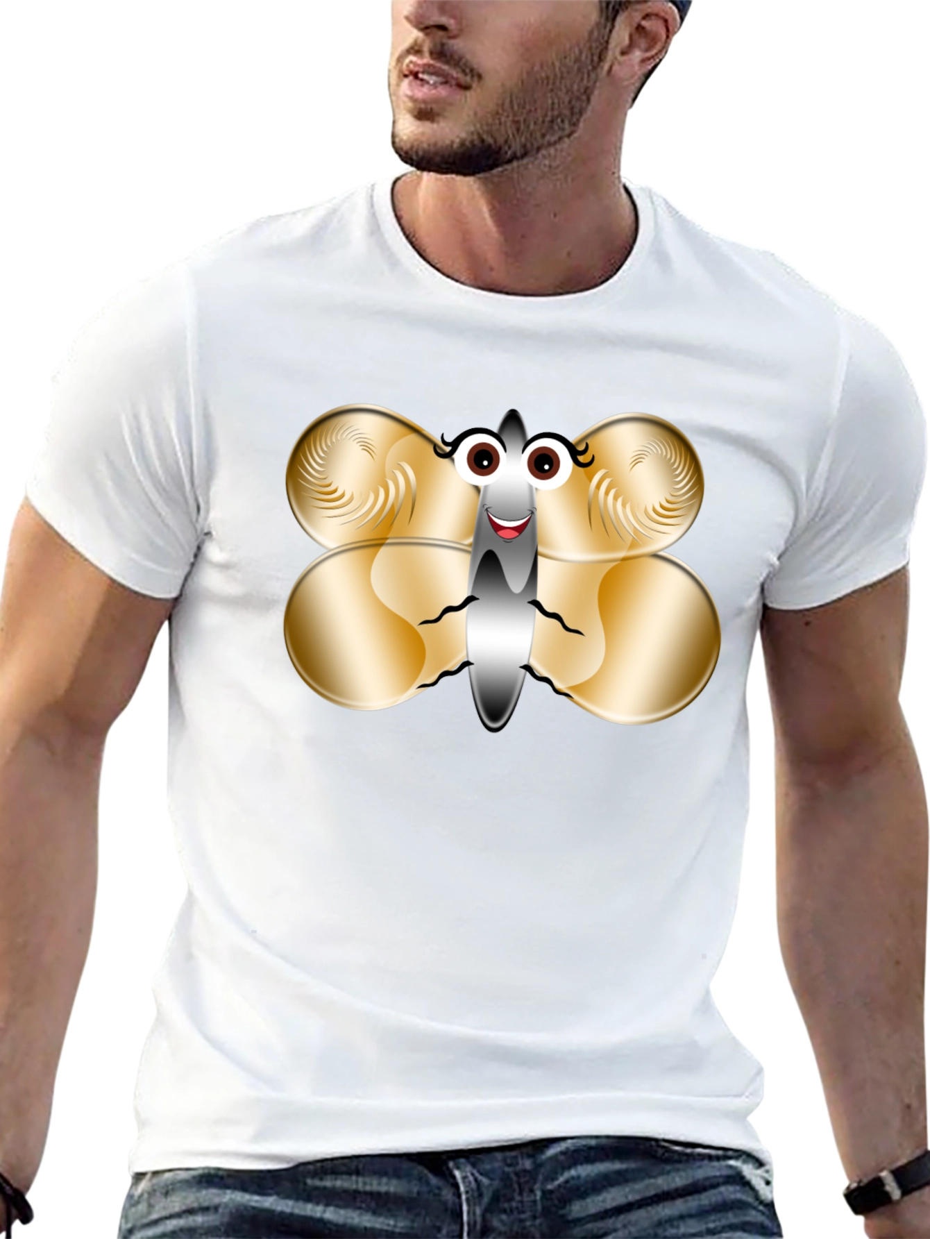 Funny Butterfly Graphic T-Shirt