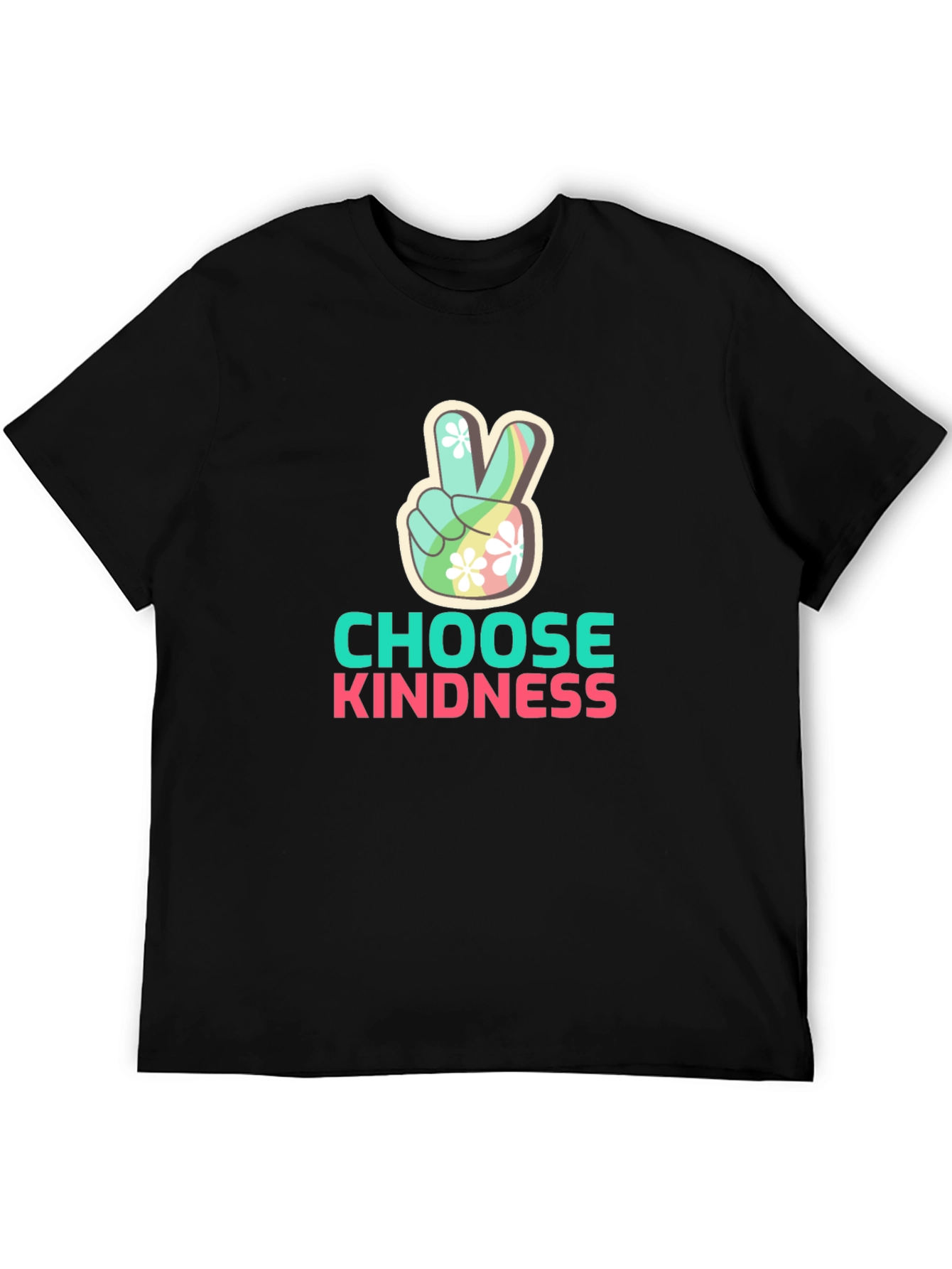 Choose Kindness Peace Sign Graphic Tee - Black