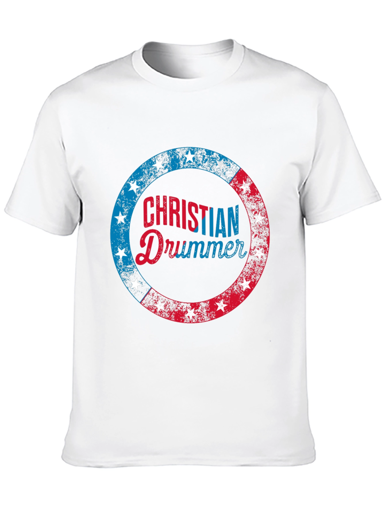 Christian Drummer T-Shirt Patriotic Design