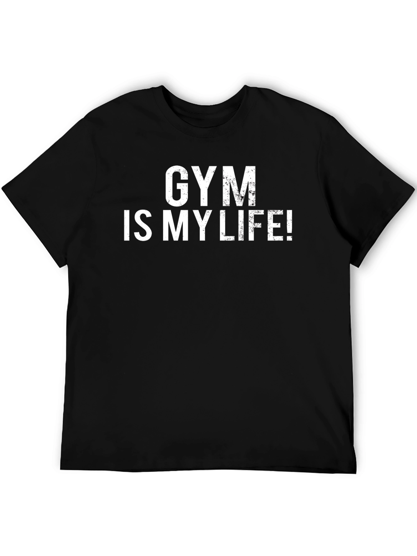 Gym Is My Life Black Graphic T-Shirt