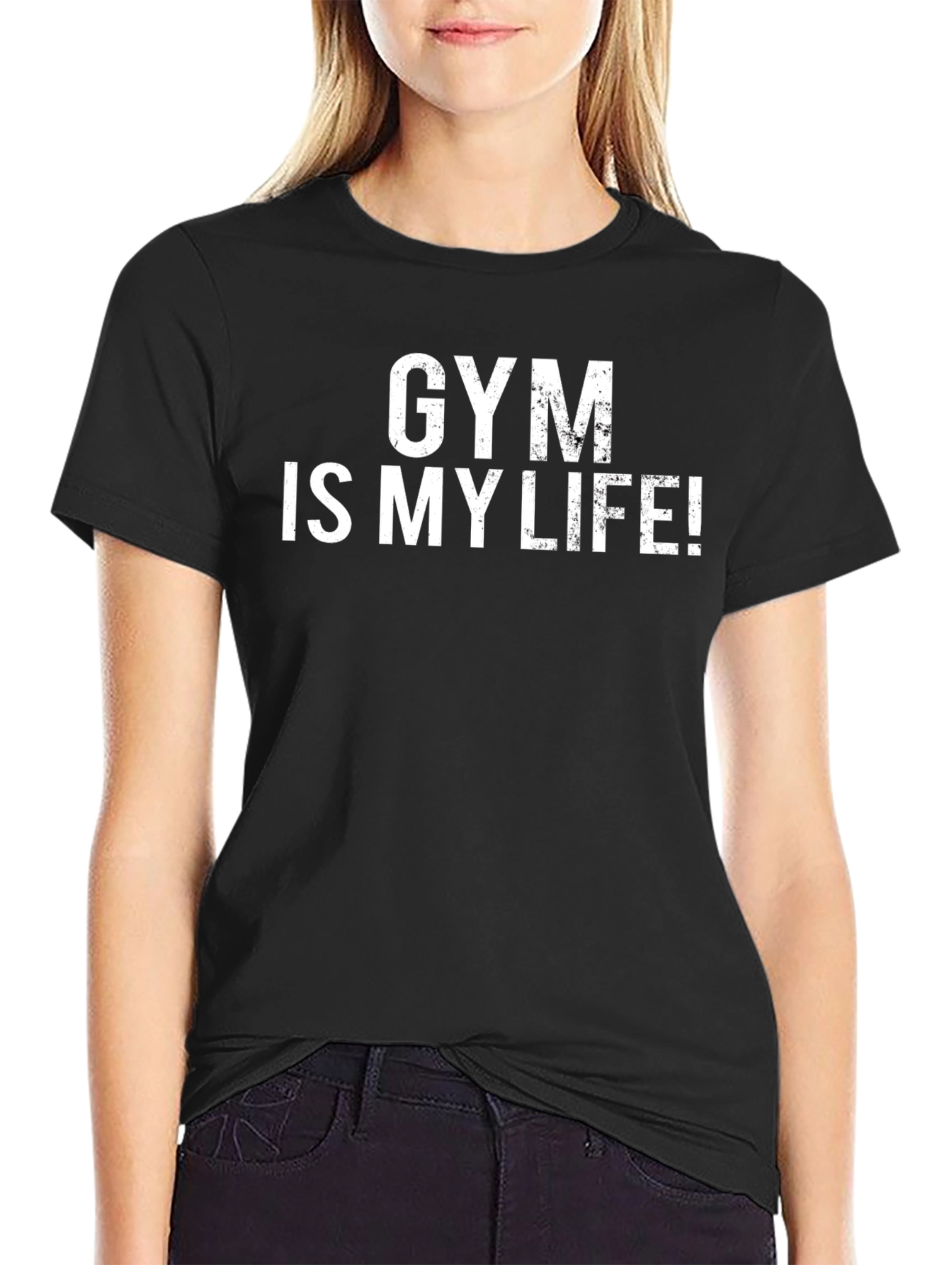 Gym Is My Life Black Graphic T-Shirt