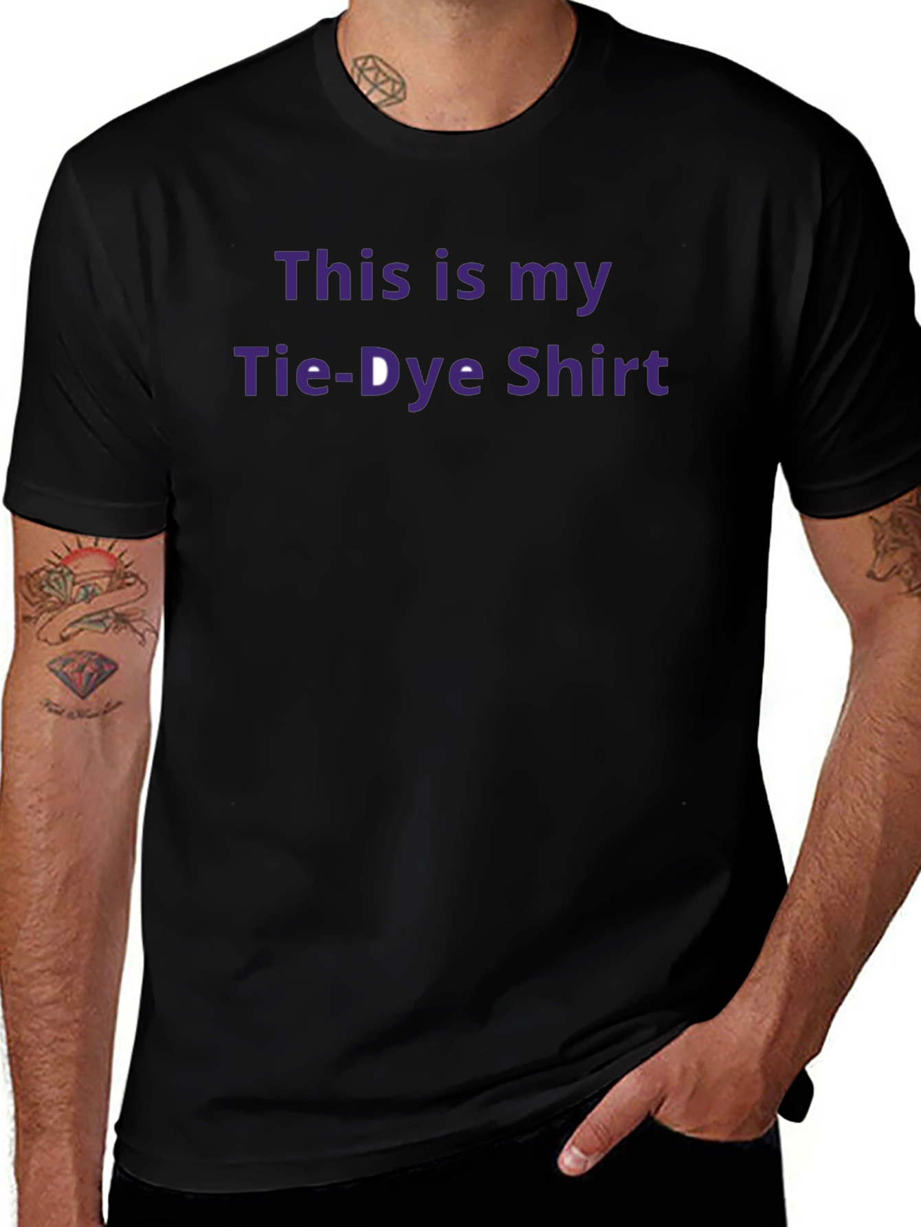Funny Tie-Dye Shirt - Mens Black Cotton Tee