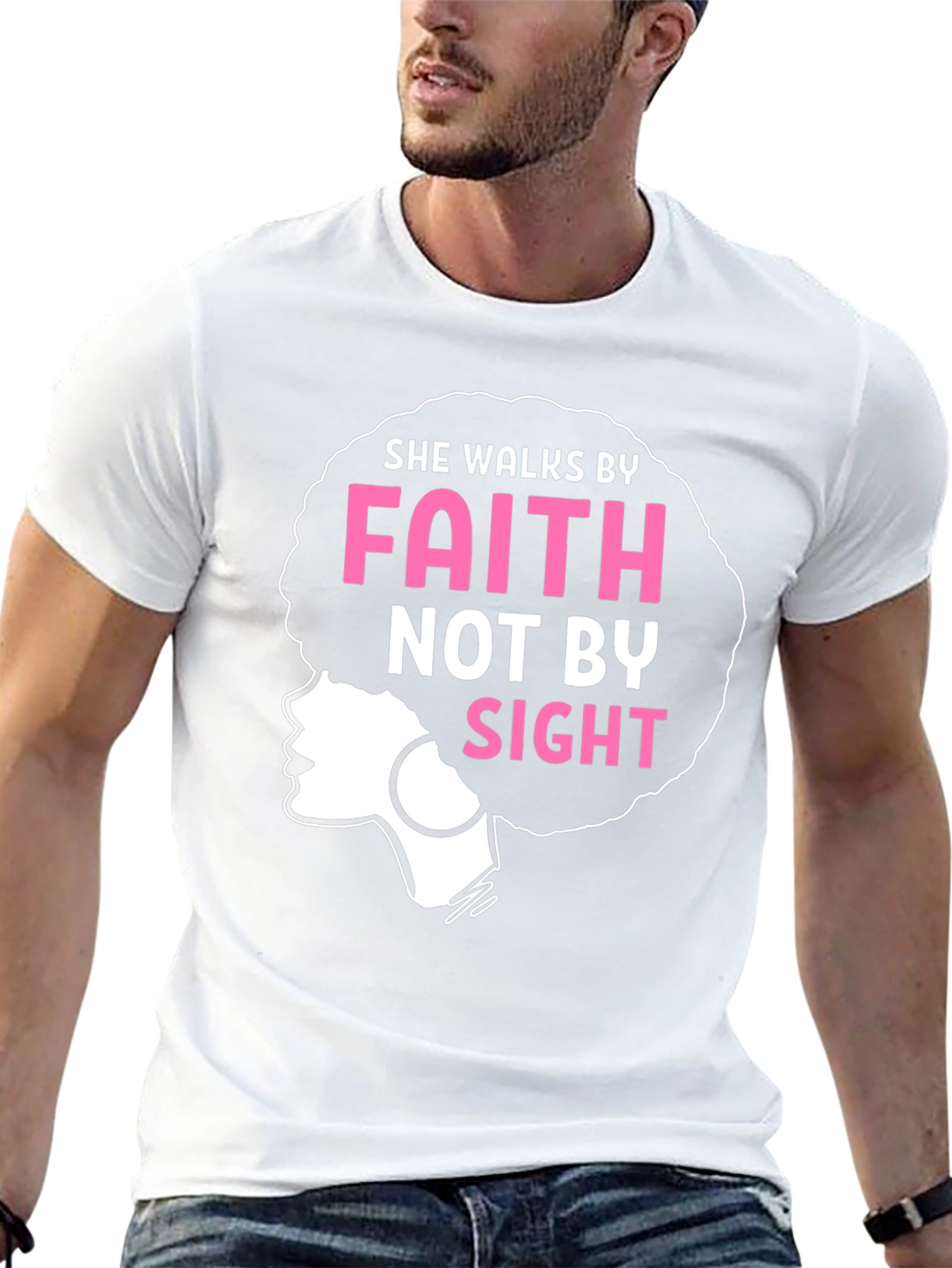 Faith Afro Graphic Tee - Walk by Faith Shirt