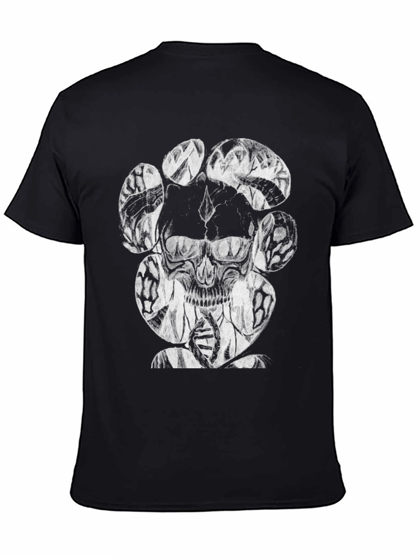 Skull & DNA Graphic Black T-Shirt