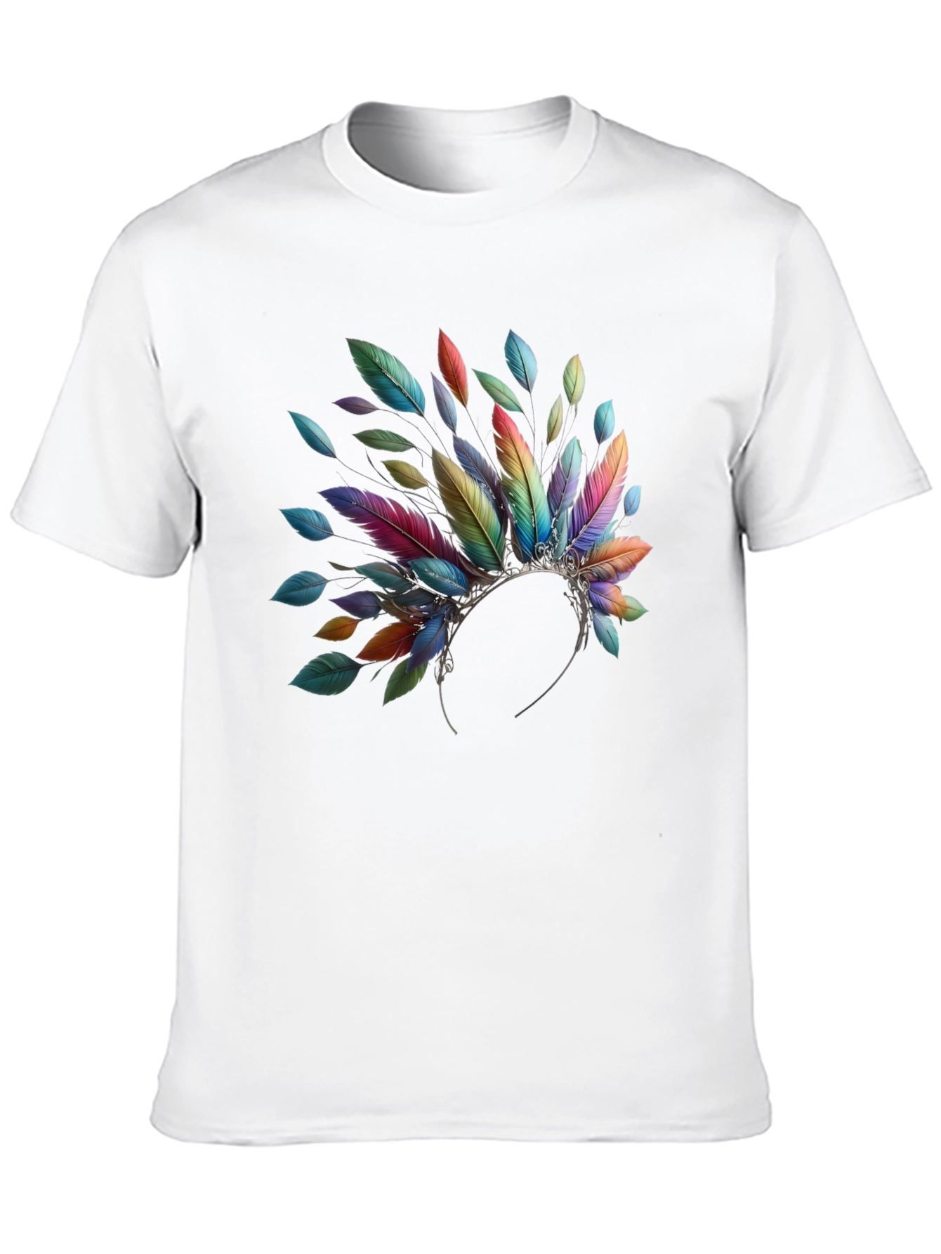 Feather Headdress Graphic Black T-Shirt