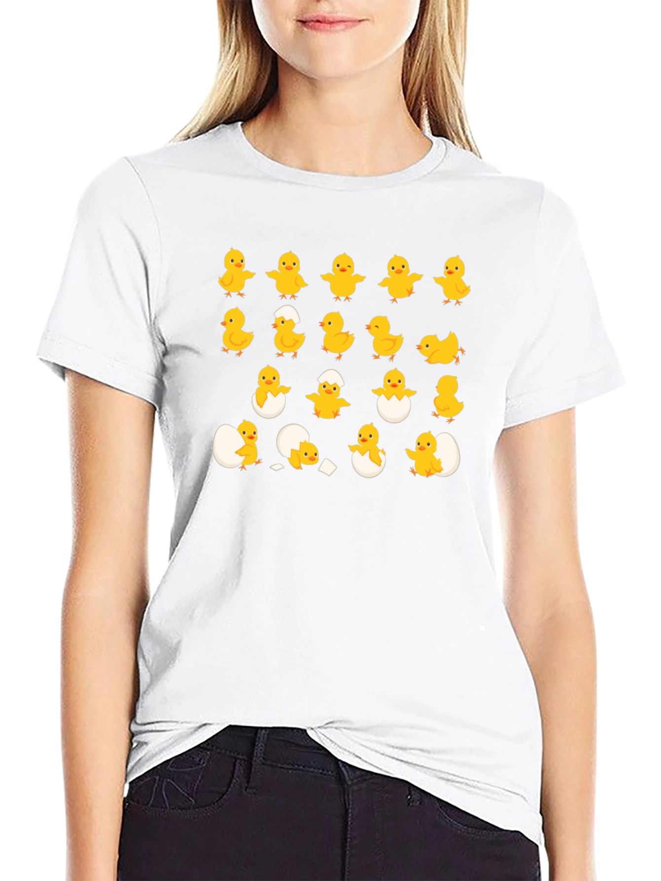 Cute Chick Hatching Black T-Shirt