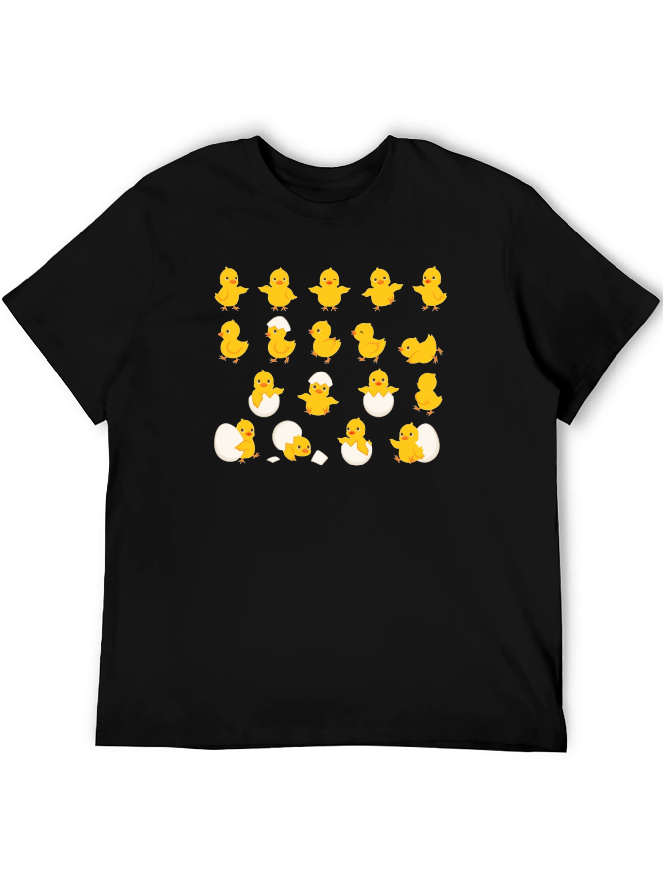 Cute Chick Hatching Black T-Shirt