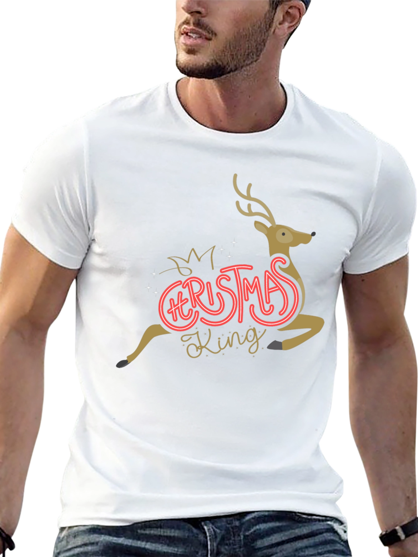 Christmas King Reindeer Graphic Tee